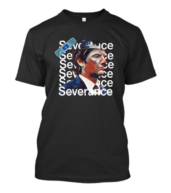 Severance Portrait And Remote Control Icon With Repeated Text T-Shirt