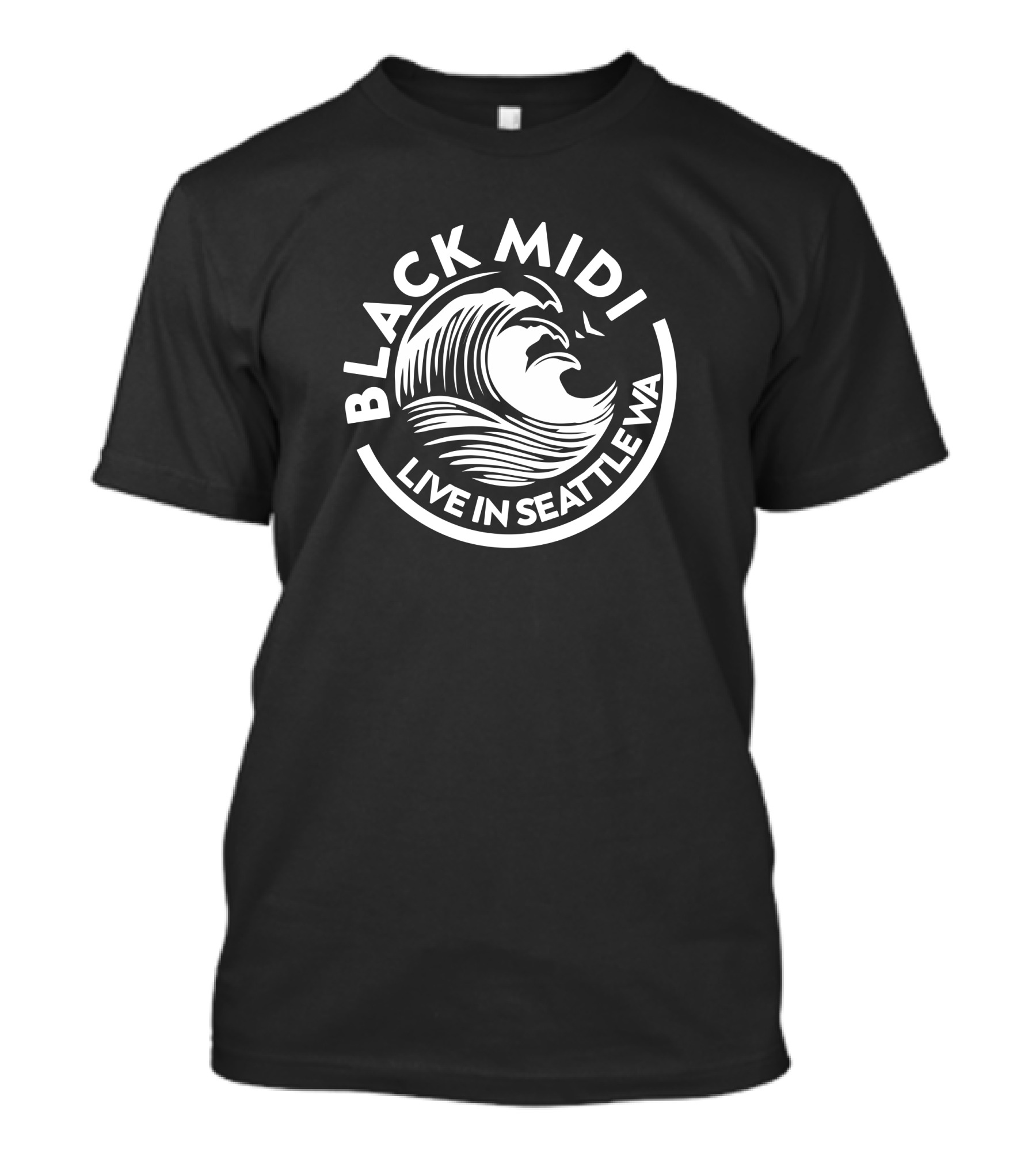 Radiohead Fan Black Midi Live In Seattle WA Ocean Wave T-Shirt