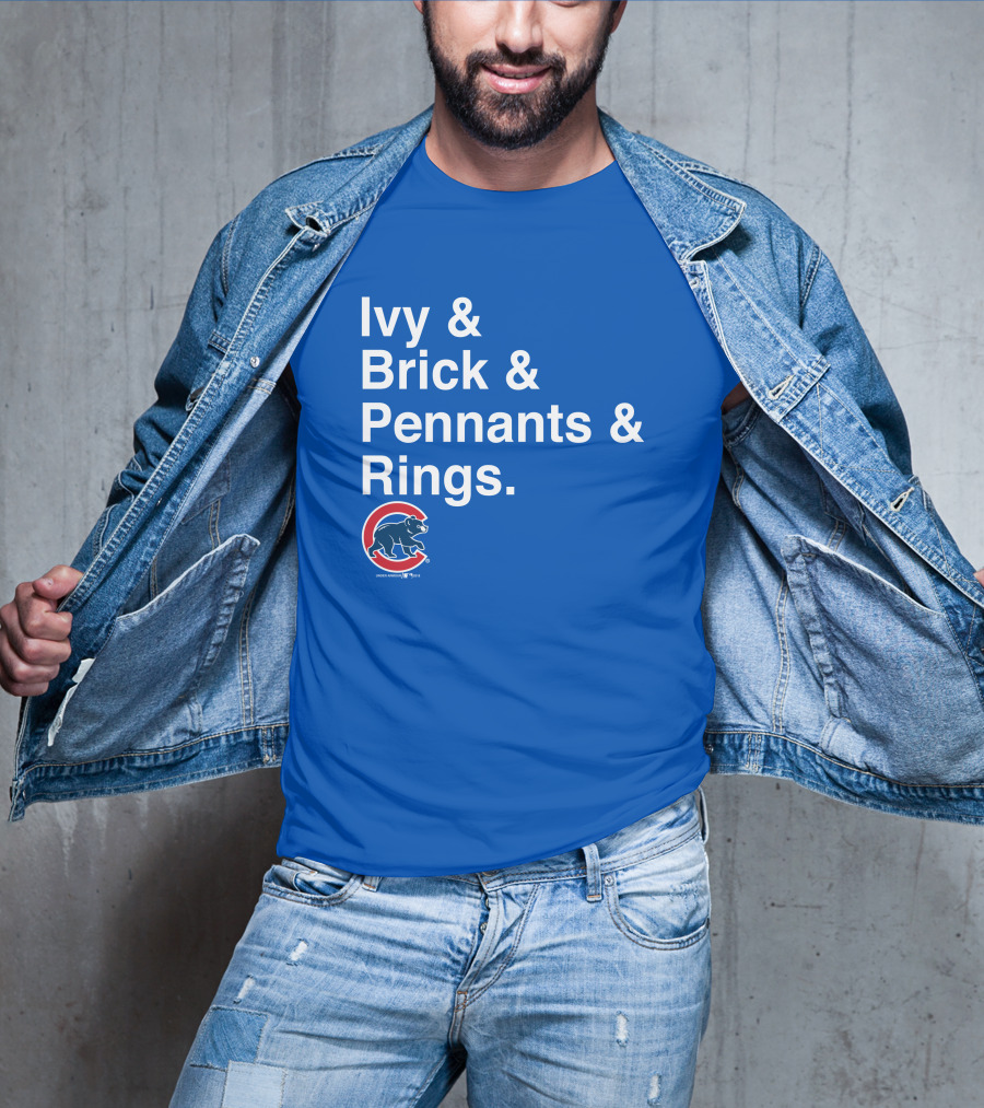 Ivy Brick Pennants Rings Cubs T-Shirt