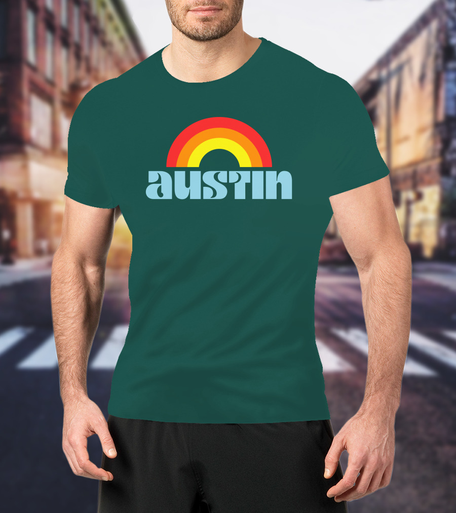 Austin Pride Rainbow Retro T-Shirt