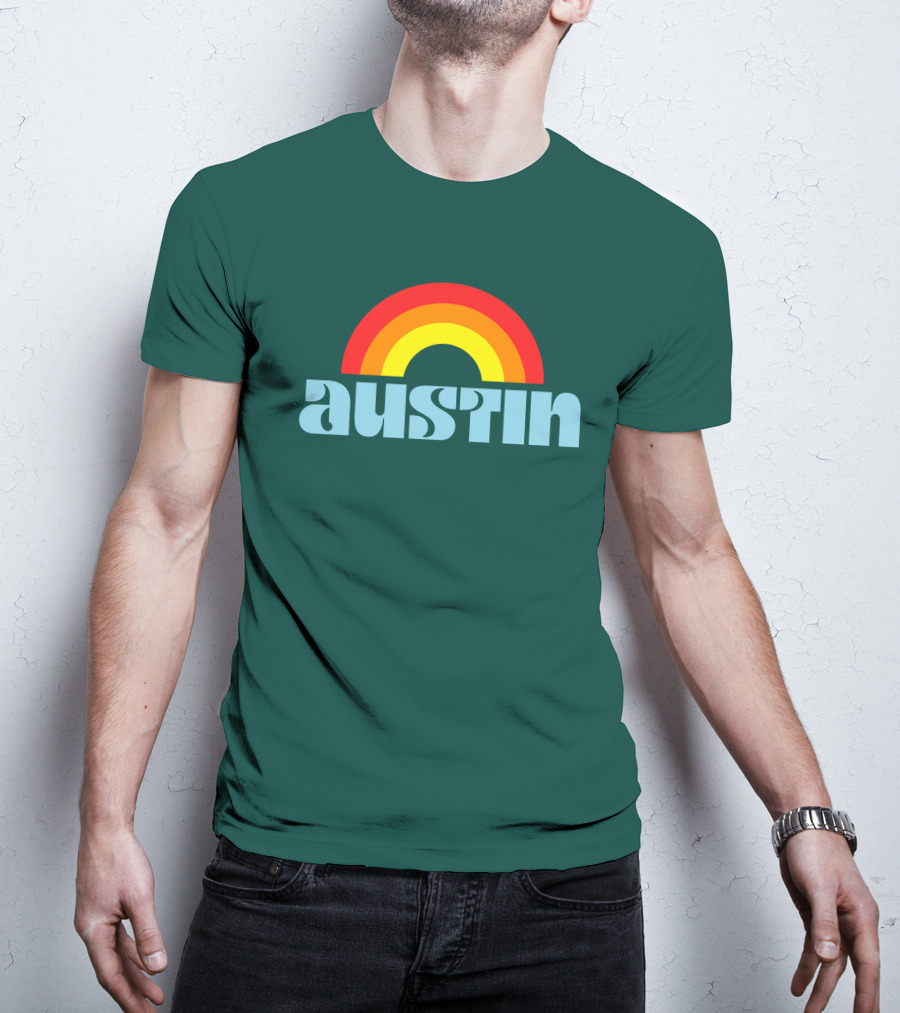 Austin Pride Rainbow Retro T-Shirt