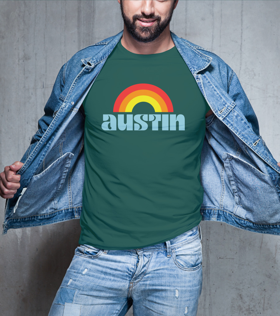 Austin Pride Rainbow Retro T-Shirt
