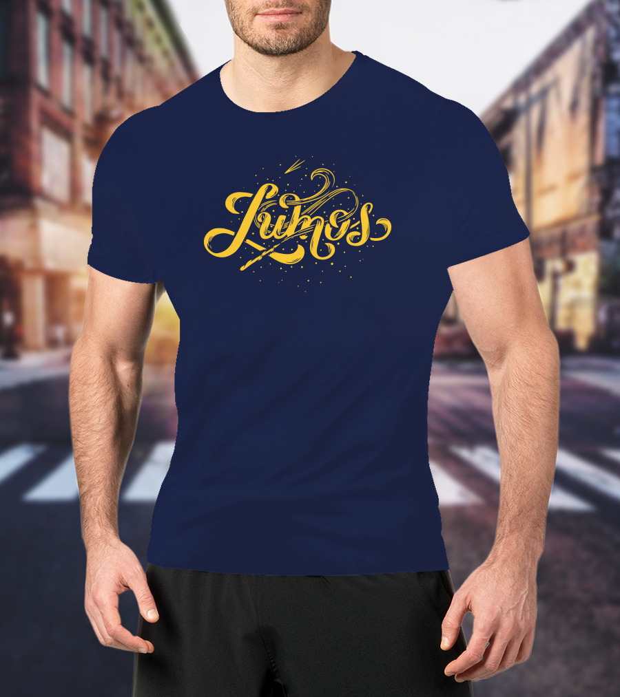 Lumos Foil Design By Jk Rowling Representing Wizardry Magic T-Shirt