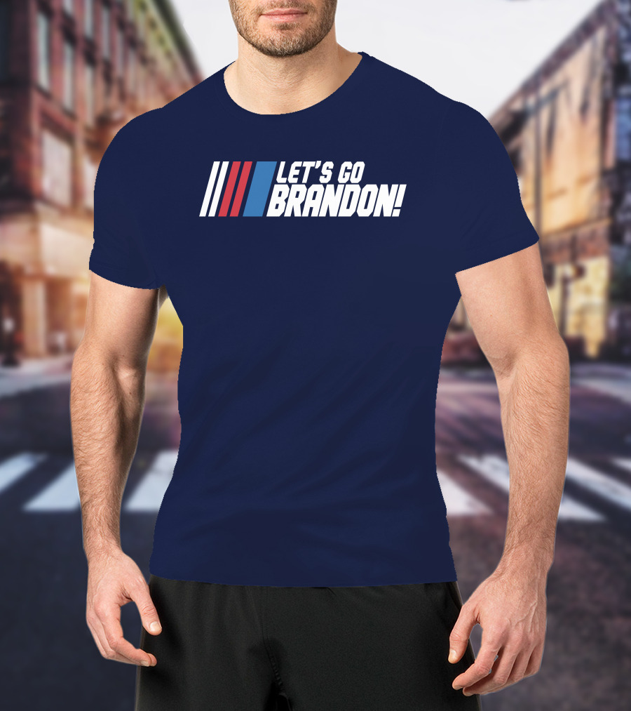 The Daily Wire Shop Let's Go Brandon Racing Stripes T-Shirt