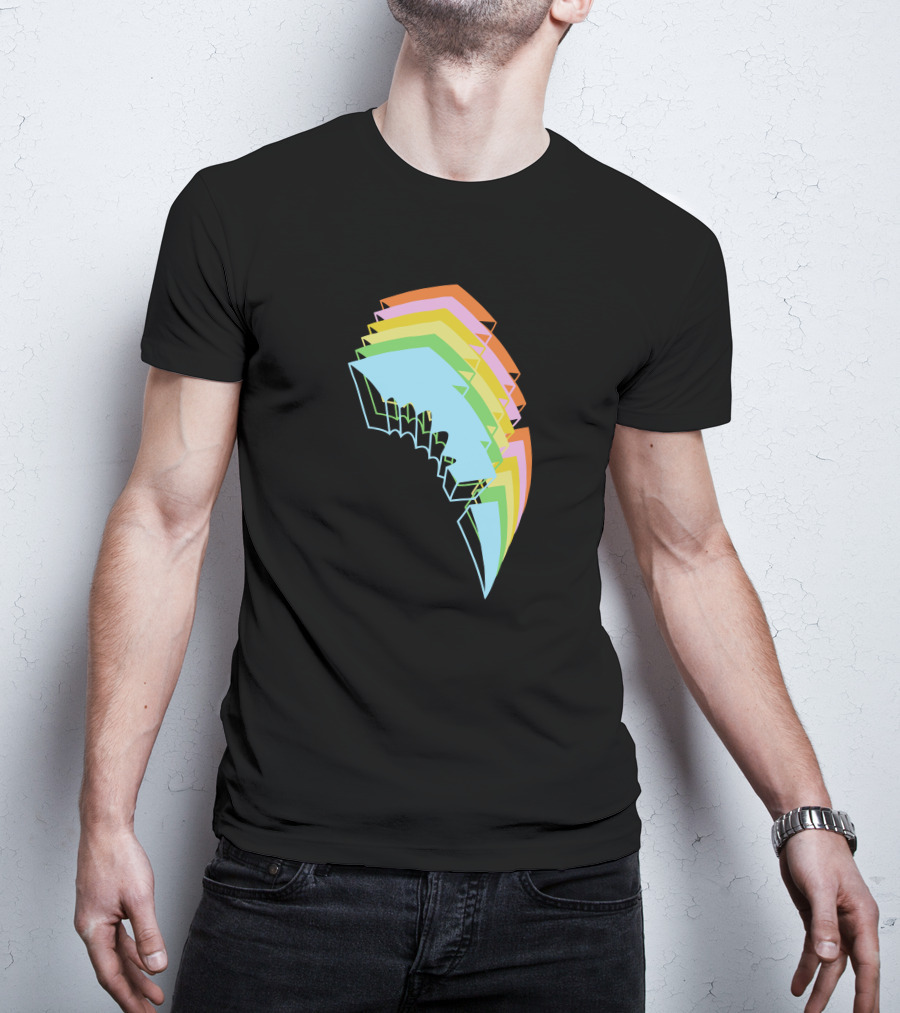 Jauz Merchandise Heybitethis Rainbow Lightning Bolt T-Shirt