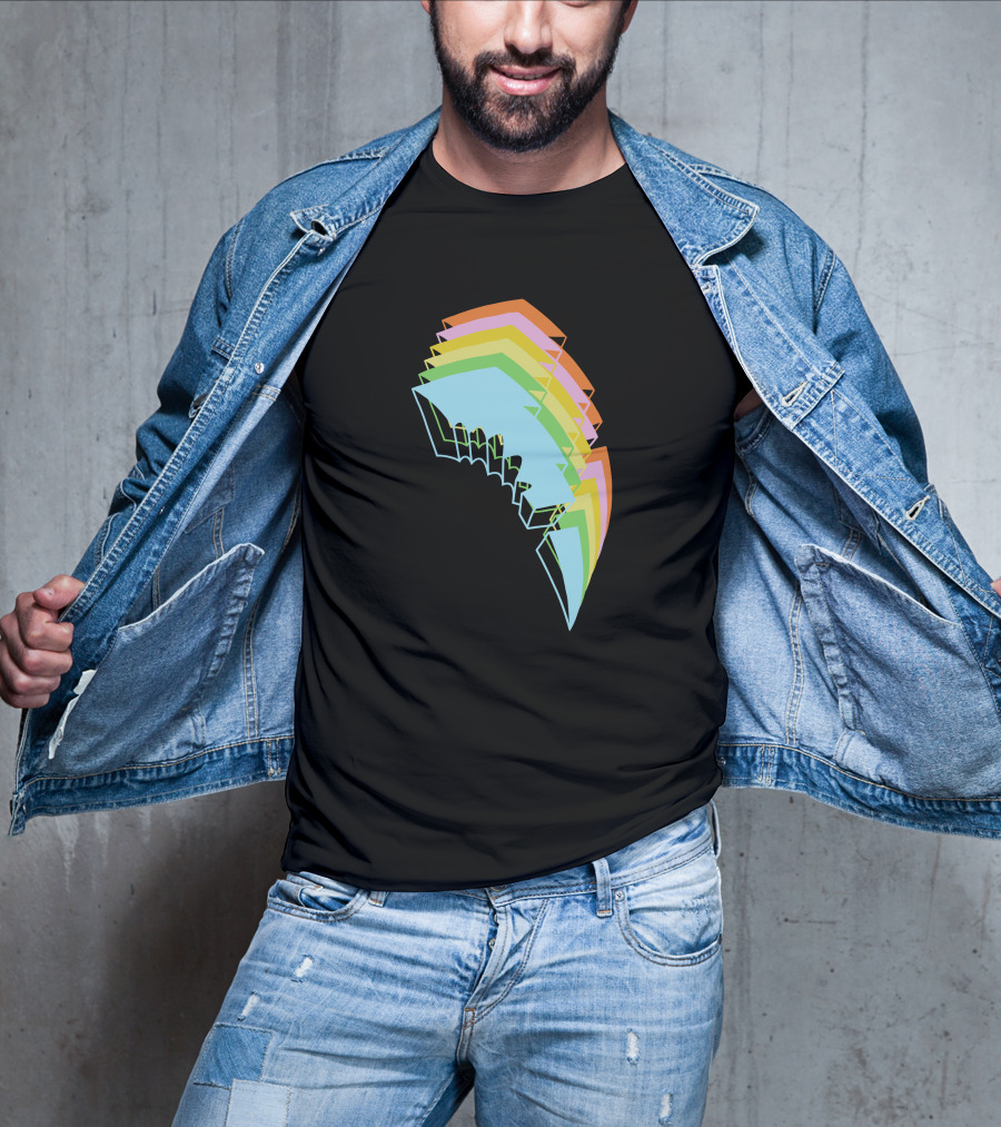 Jauz Merchandise Heybitethis Rainbow Lightning Bolt T-Shirt