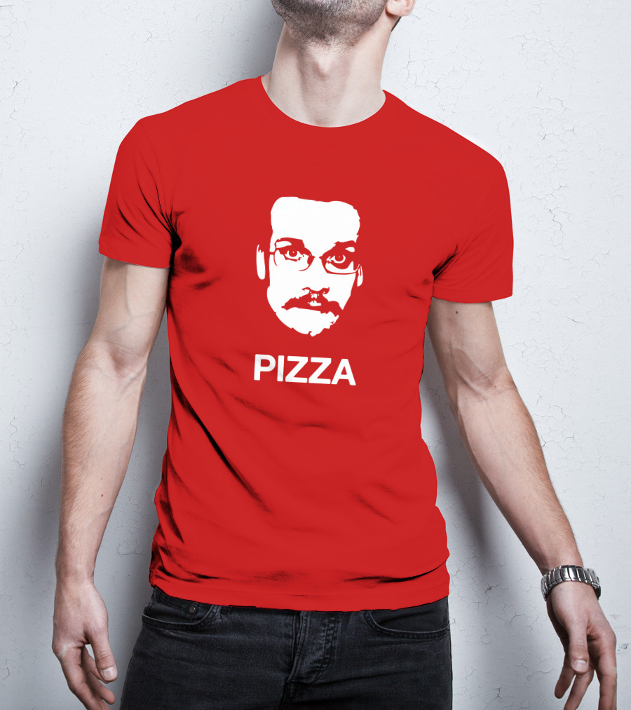 Drawfee Merch Pizza John DFTBA Face Silhouette Red T-Shirt