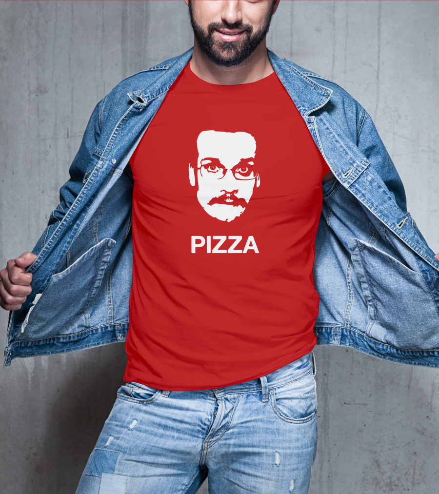 Drawfee Merch Pizza John DFTBA Face Silhouette Red T-Shirt