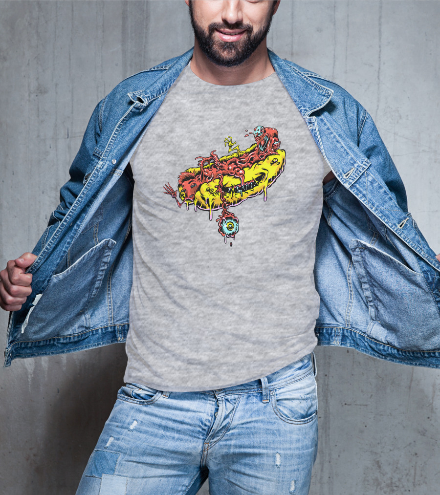 Drew Gooden Merch Hot Dog Surreal Monster Melt Dripping Eyeball T-Shirt