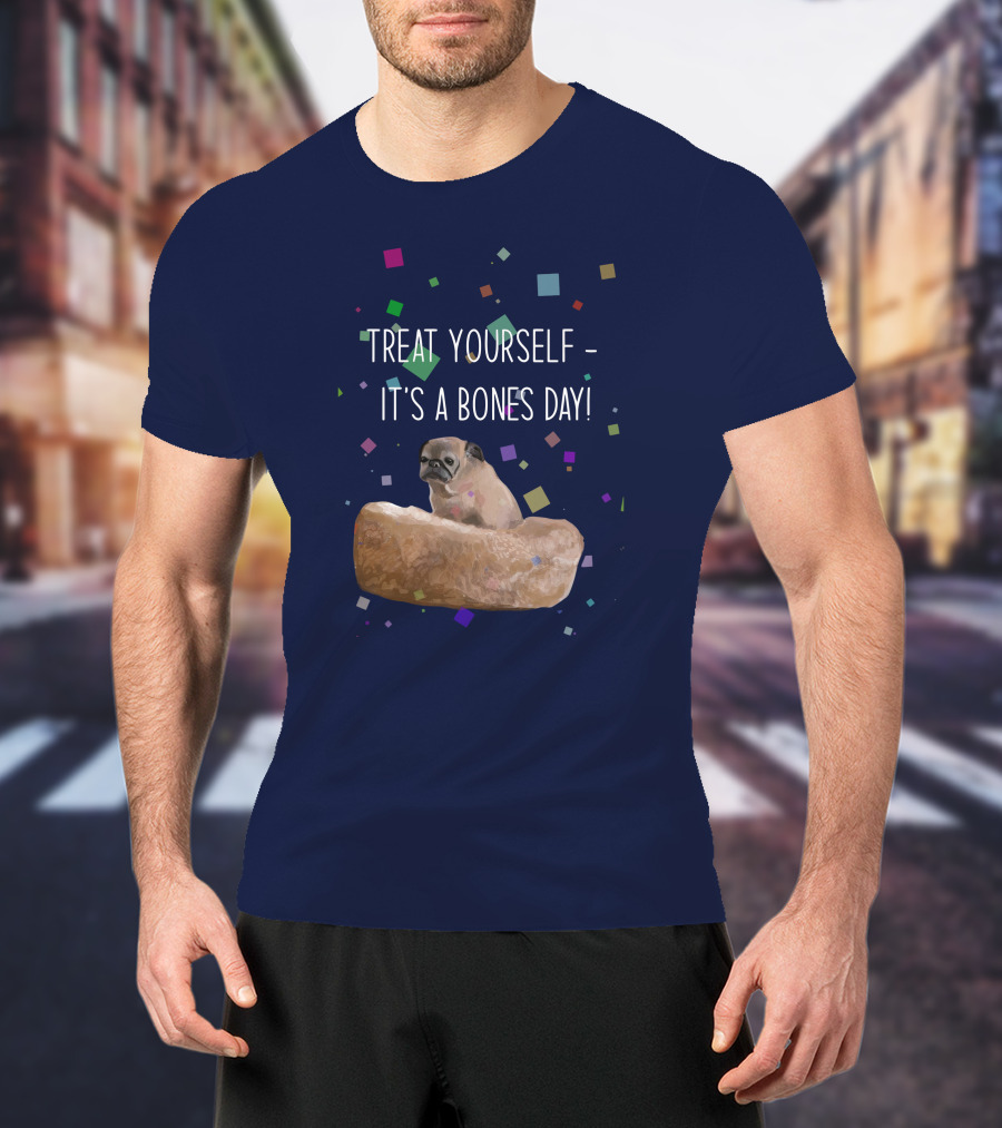 Treat Yourself It's A Bones Day NoodleThreadless Pug Confetti T-Shirt