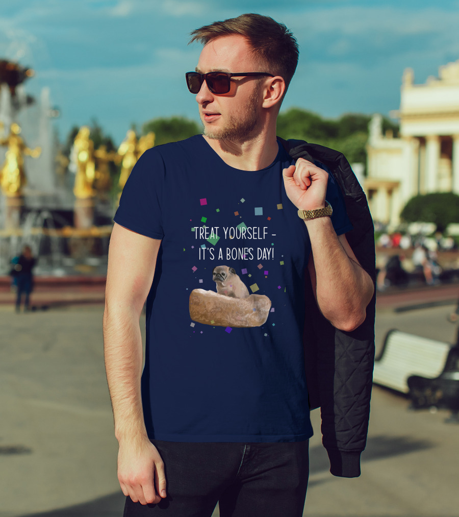 Treat Yourself It's A Bones Day NoodleThreadless Pug Confetti T-Shirt