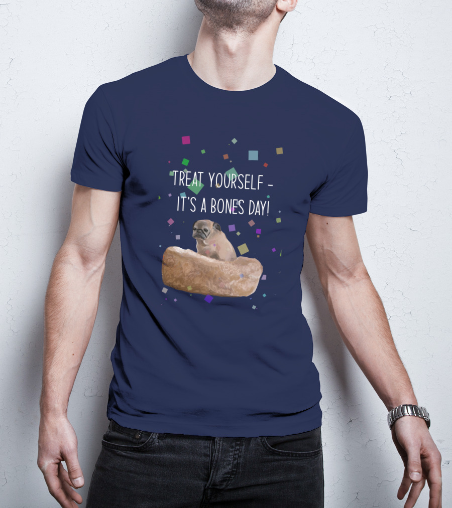 Treat Yourself It's A Bones Day NoodleThreadless Pug Confetti T-Shirt