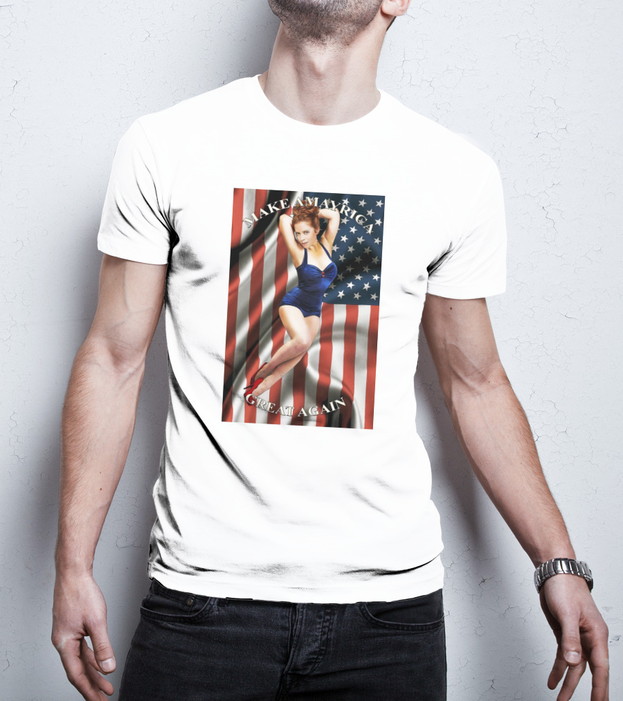 Make America Great Again US Flag Pin-Up Model T-Shirt