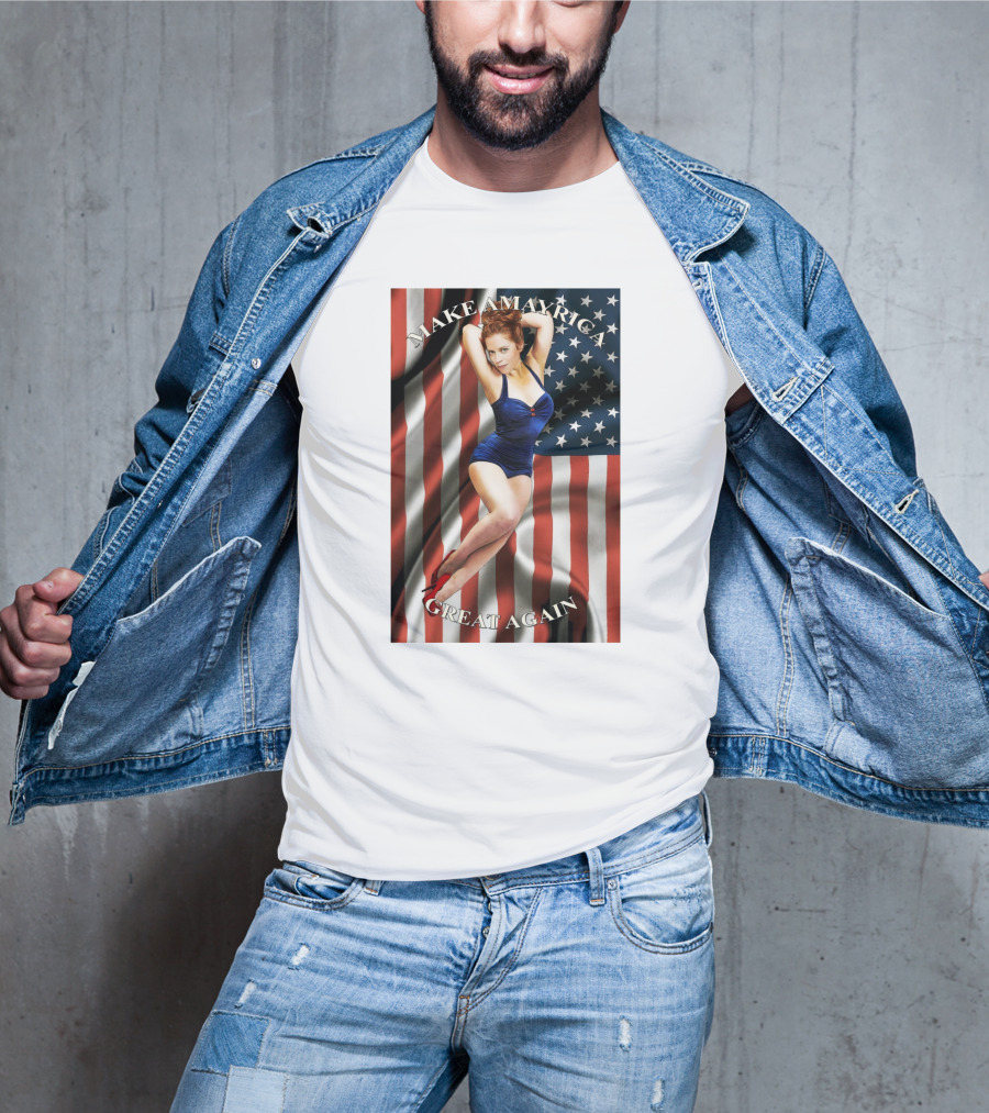 Make America Great Again US Flag Pin-Up Model T-Shirt