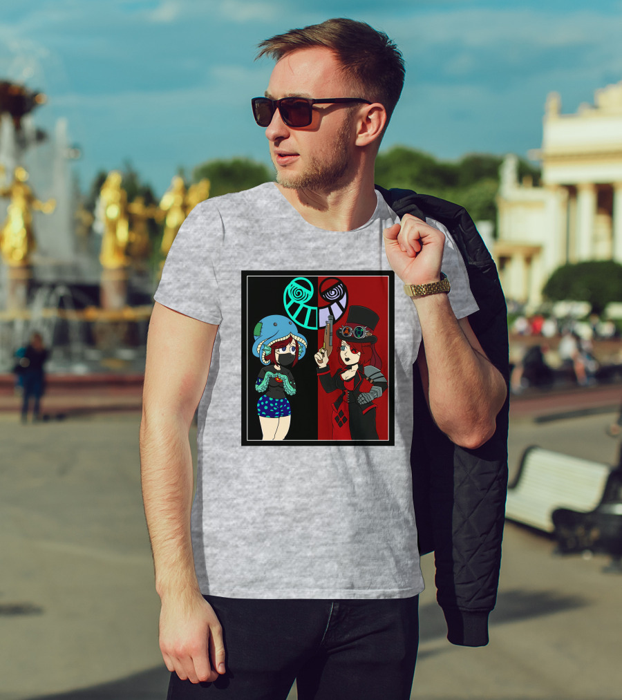 Frenemies Forever Threadless Blowing Off Steam Misssteam Steampunk And Aquatic Duel T-Shirt