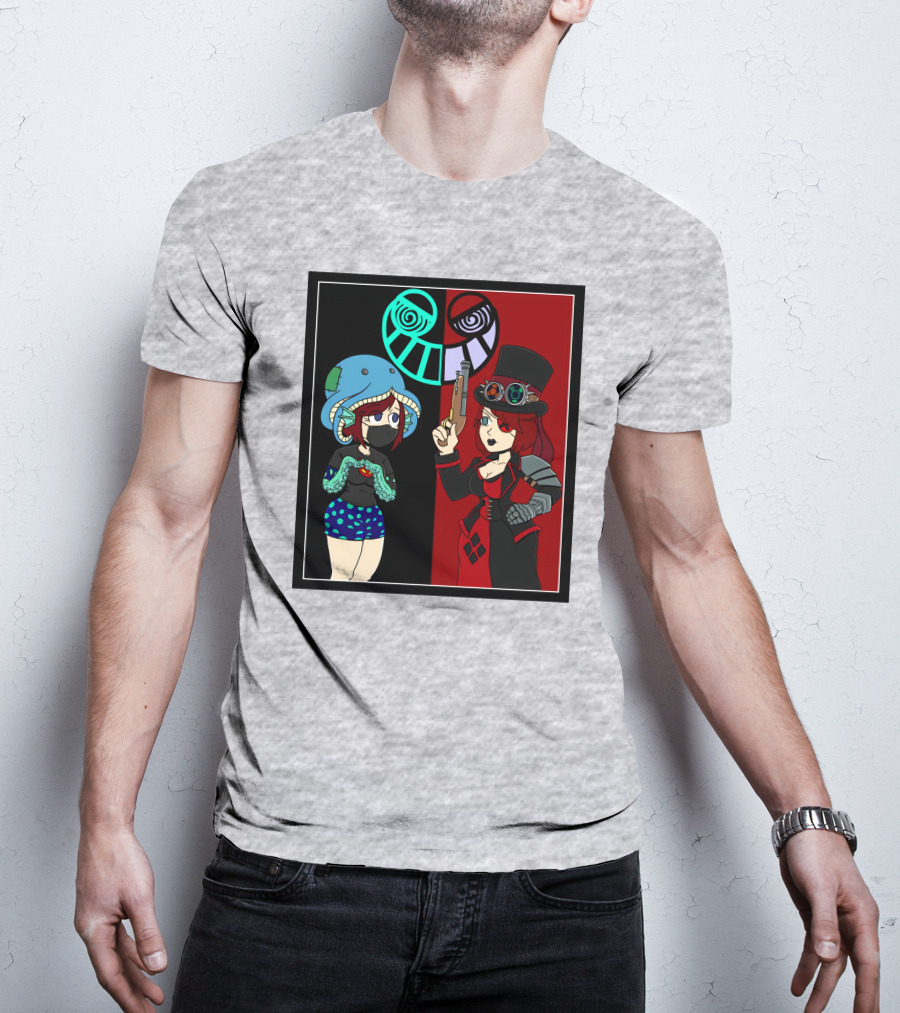 Frenemies Forever Threadless Blowing Off Steam Misssteam Steampunk And Aquatic Duel T-Shirt