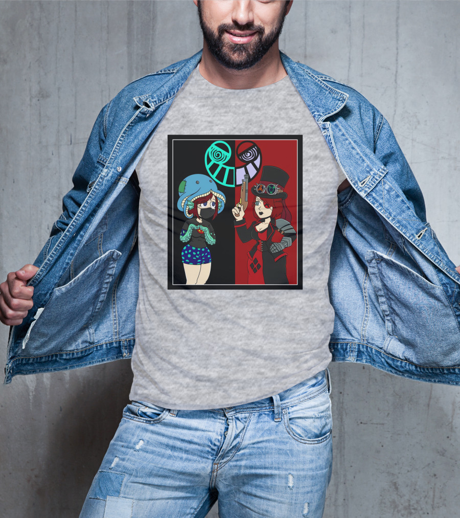 Frenemies Forever Threadless Blowing Off Steam Misssteam Steampunk And Aquatic Duel T-Shirt