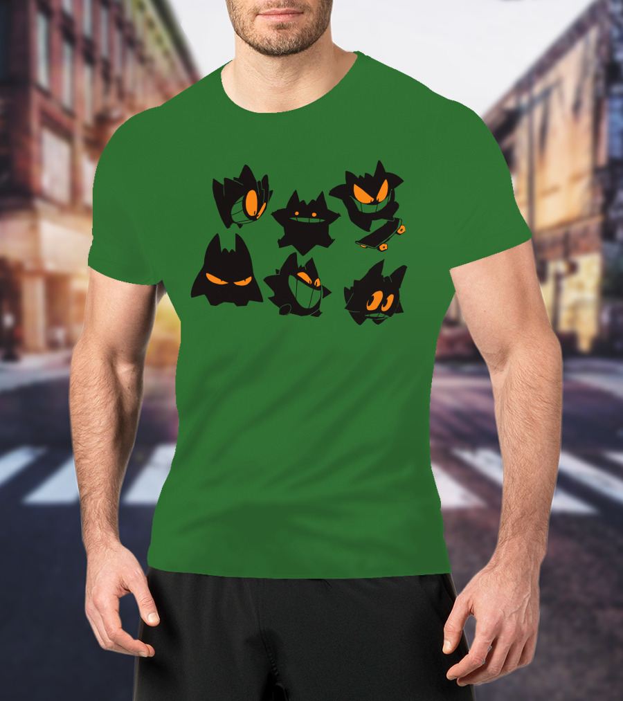 More Gengars 3Buddy And SNC Ghostly Faces Duo Skateboarding Collection T-Shirt