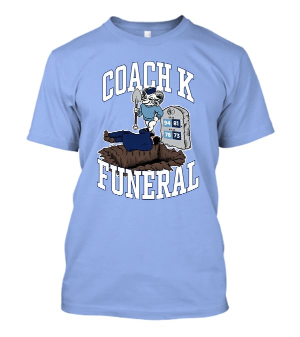 Big Cat Coach K Funeral Digging Cartoon Shovel Logo Dave Portnoy T-Shirt