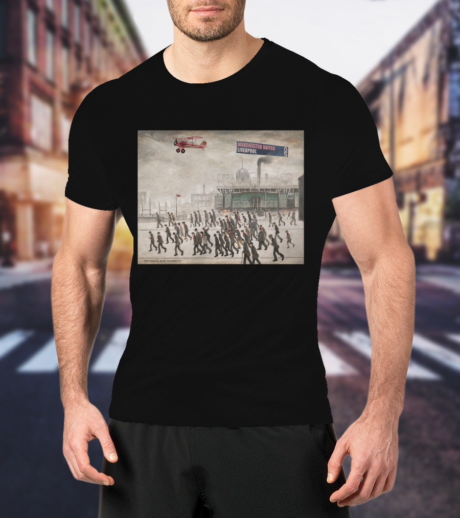 Proper Tees Merch Store Manchester United Liverpool Football Art Crowd Scene T-Shirt