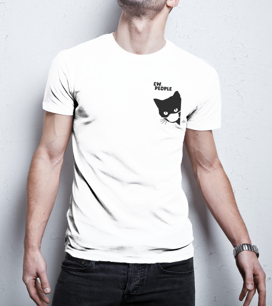 Qwertee Shop Ew People Cat Silhouette By Yirm T-Shirt