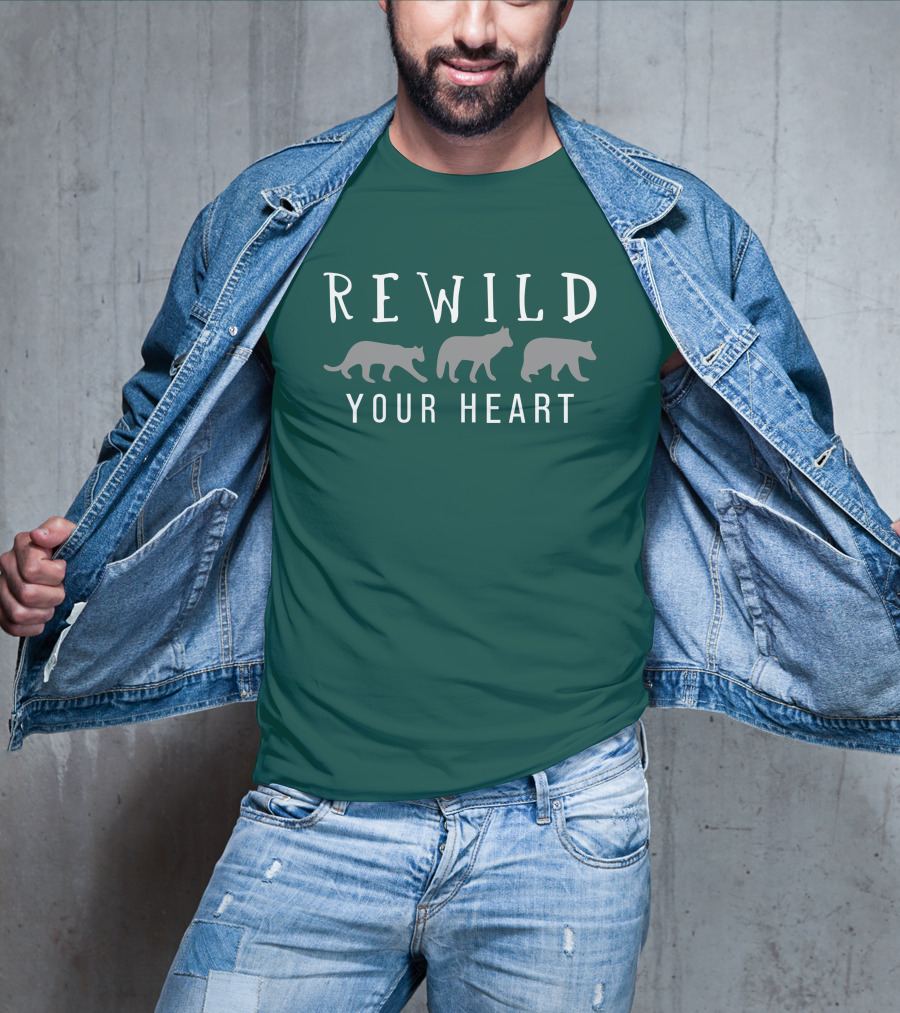 Wolf Conservation Center Store Nywolf Shop Rewild Your Heart Katie Hinde Wolves T-Shirt