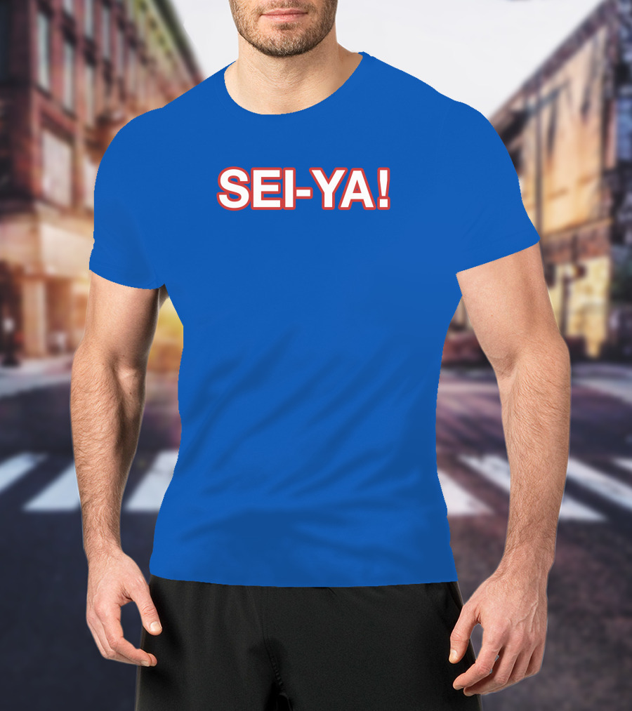 SEI-YA Obvious Phrase In Bold Red And White Block Text T-Shirt