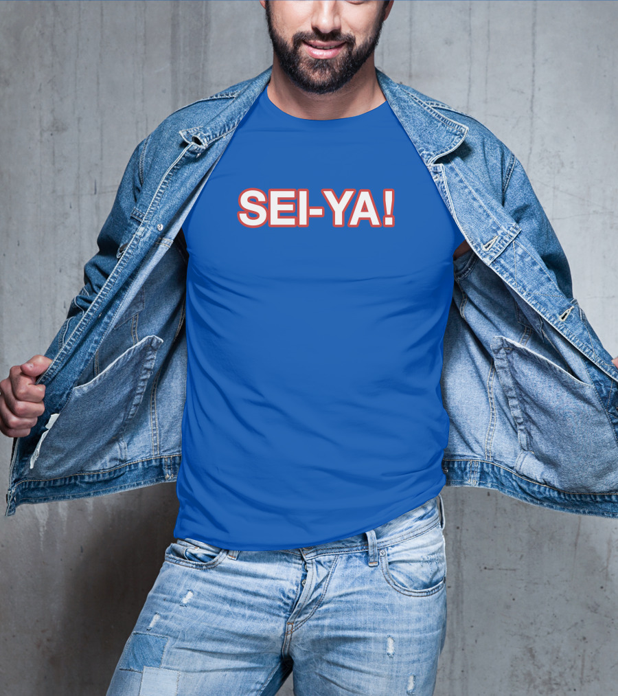 SEI-YA Obvious Phrase In Bold Red And White Block Text T-Shirt