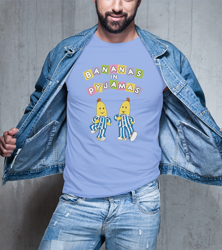 Bananas In Pyjamas Cartoon Characters In Blue And White Striped Outfits T-Shirt