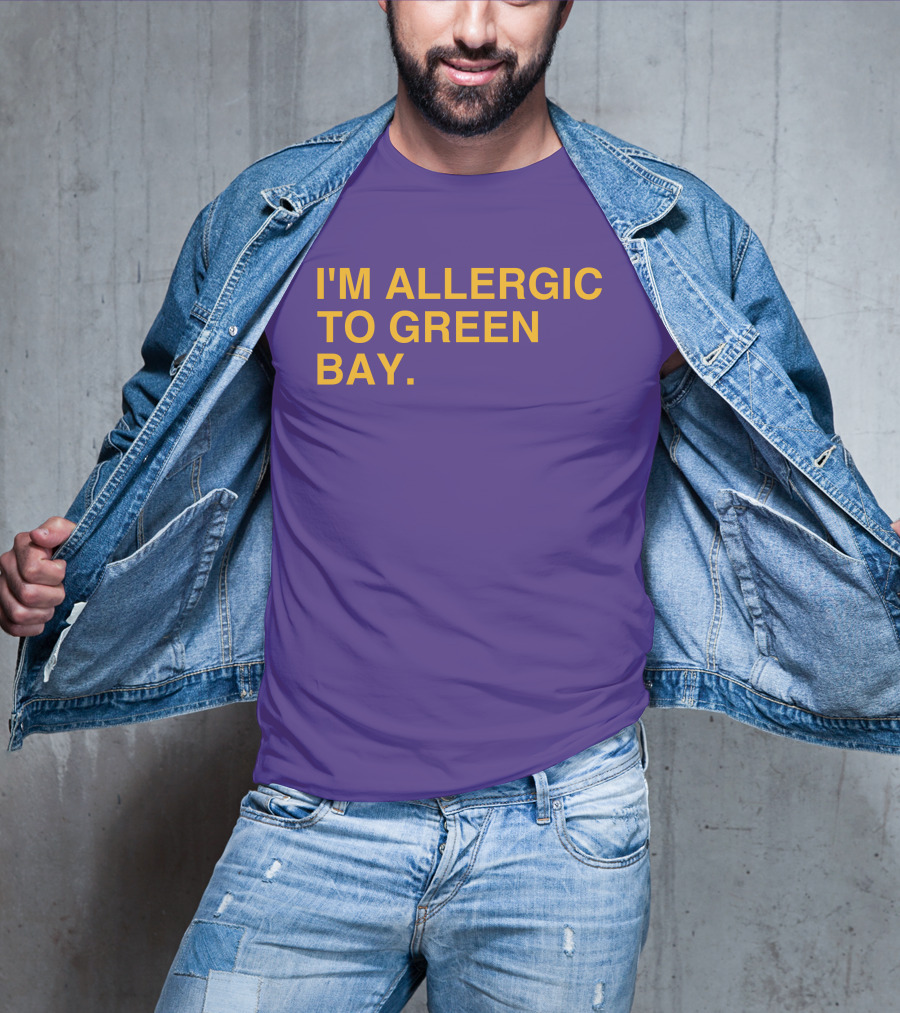 I'm Allergic To Green Bay Packers Football Fan Rivalry T-Shirt