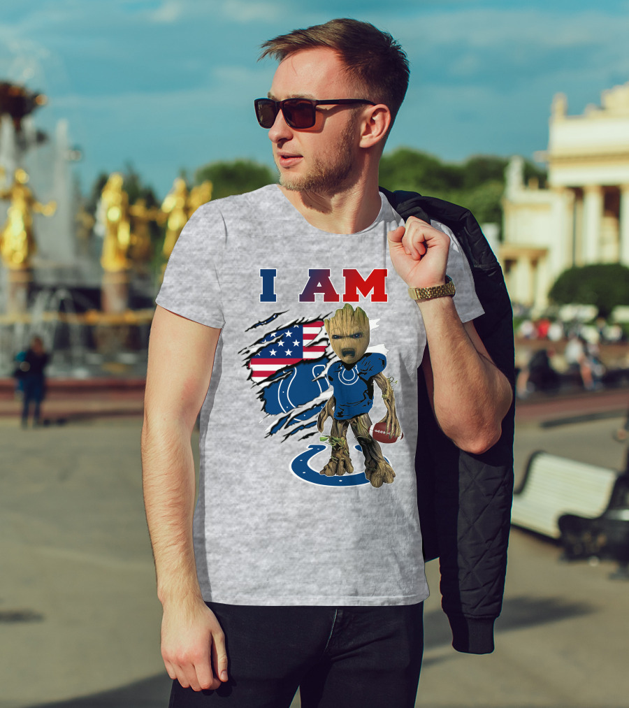 I Am Colts Baby Groot Football T-Shirt