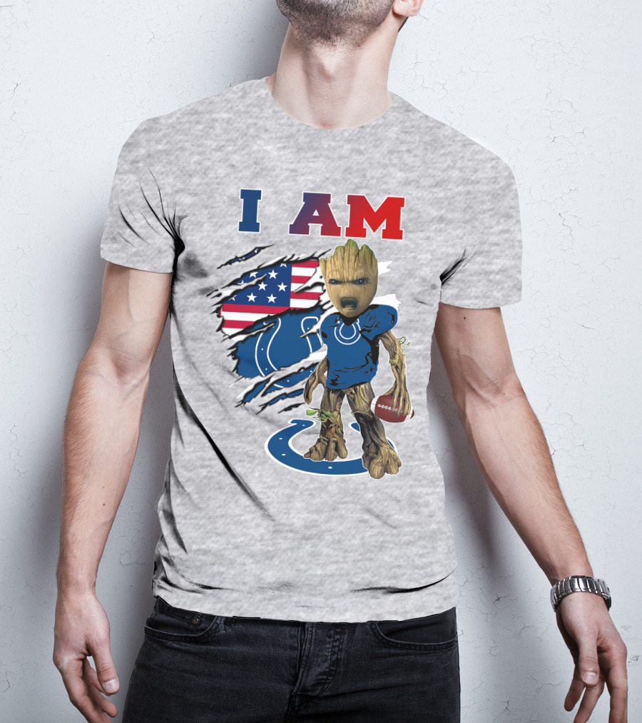 I Am Colts Baby Groot Football T-Shirt