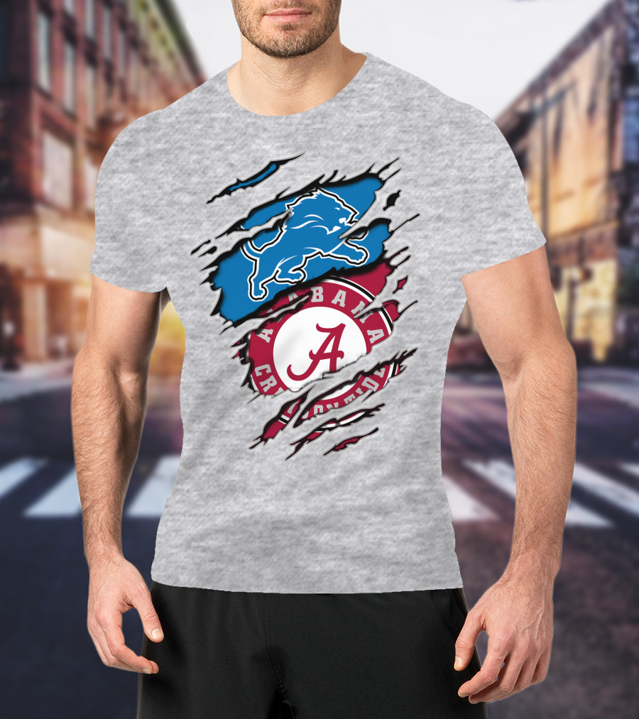 Alabama Crimson Tide Detroit Lions Fusion T-Shirt