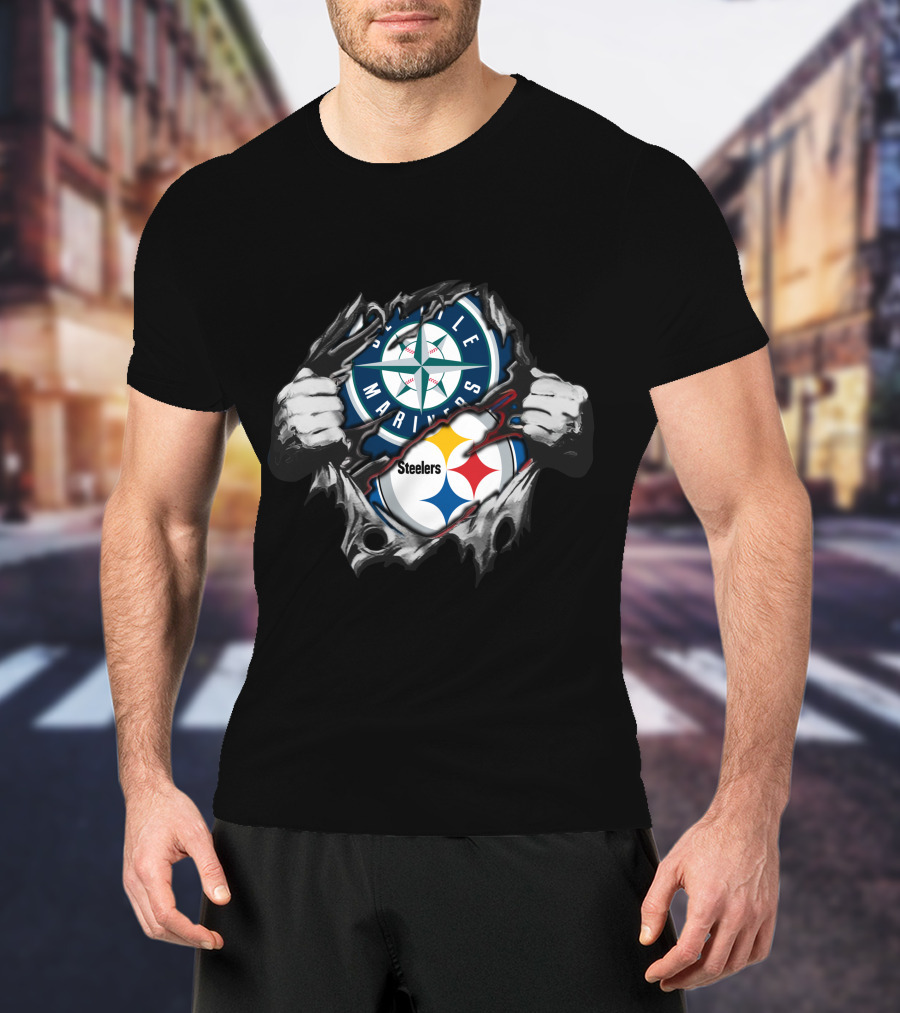 Seattle Mariners Steelers Crossover Fan T-Shirt