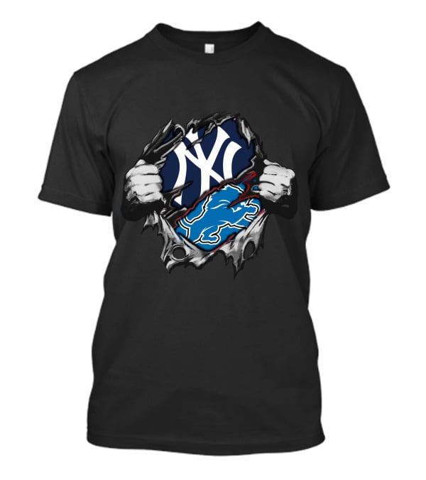 Yankees Lion Sports Fusion Logo Rip T-Shirt