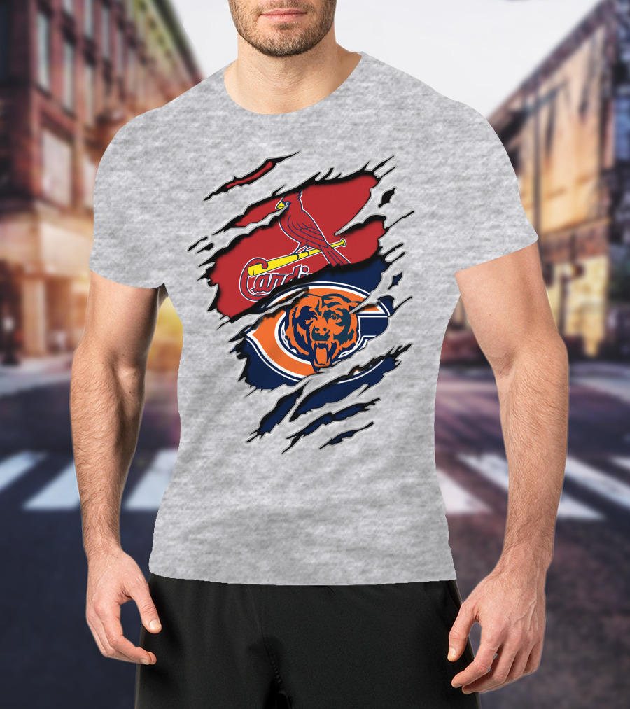 Chicago Bears And St. Louis Cardinals Logo Mashup T-Shirt