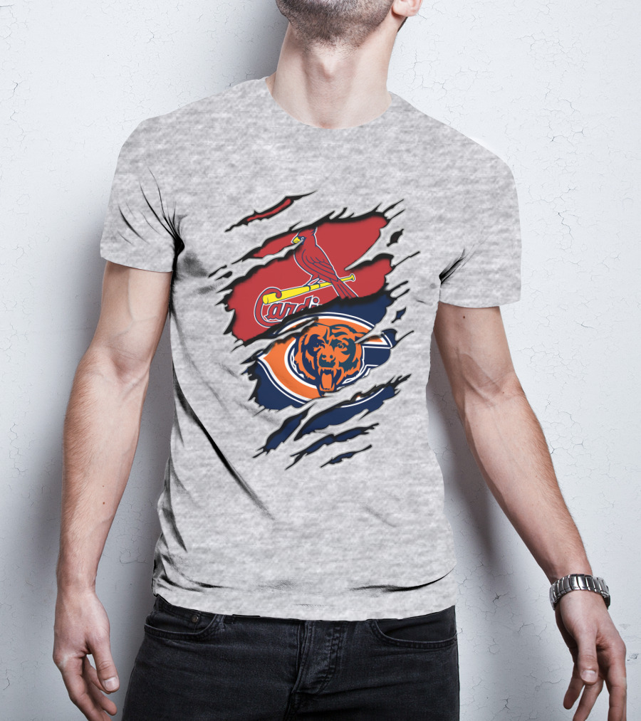 Chicago Bears And St. Louis Cardinals Logo Mashup T-Shirt
