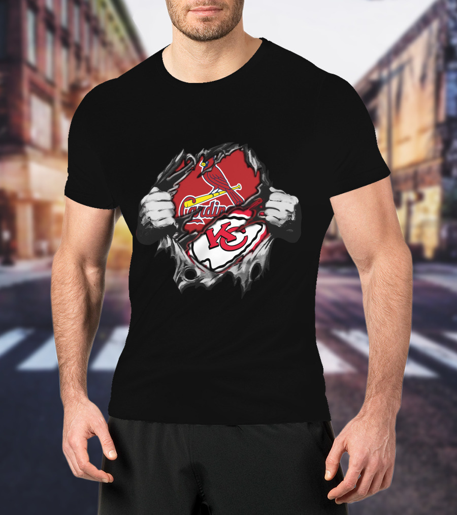 Cardinals Chiefs Forever Torn Loyalty T-Shirt