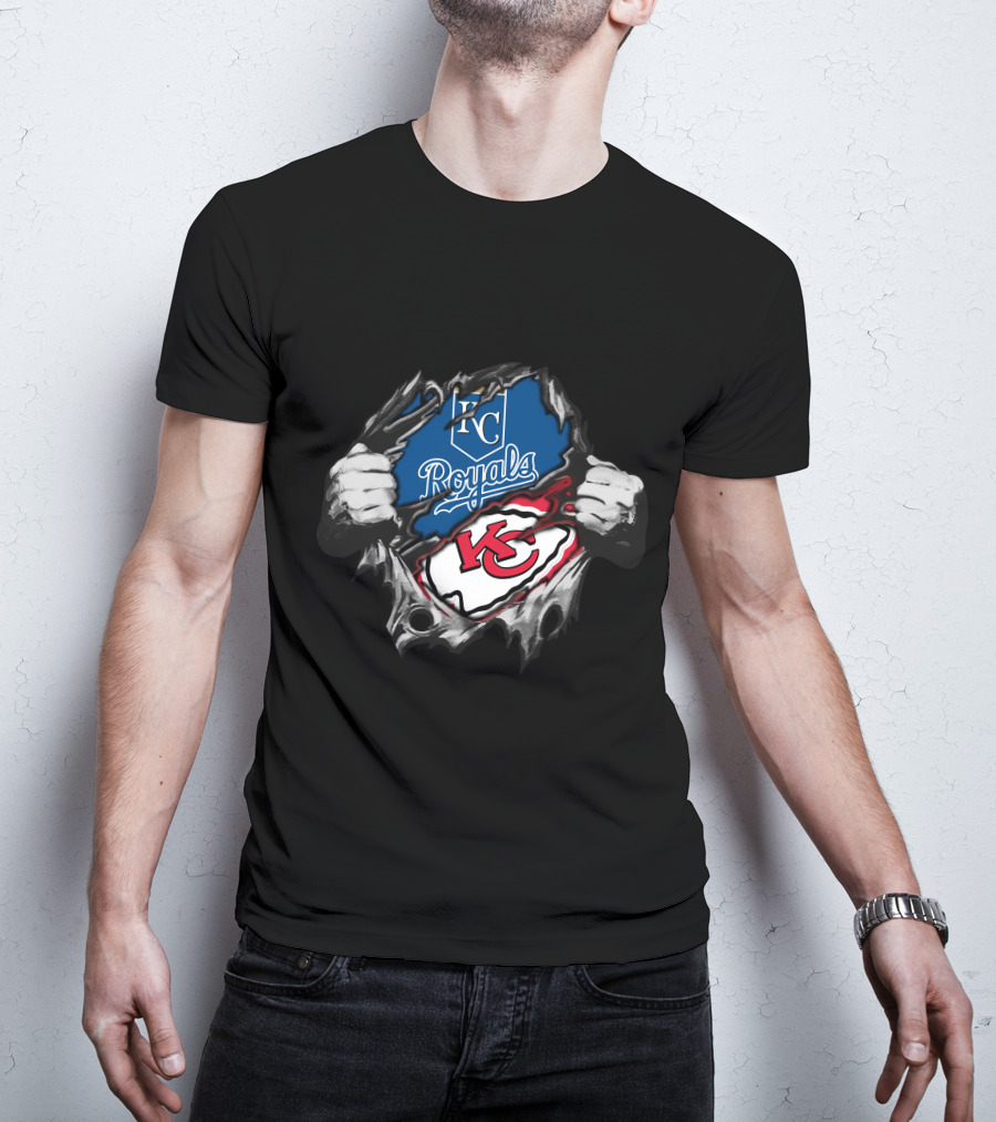 Kansas City Royals Chiefs KC Logo Fan Fusion T-Shirt