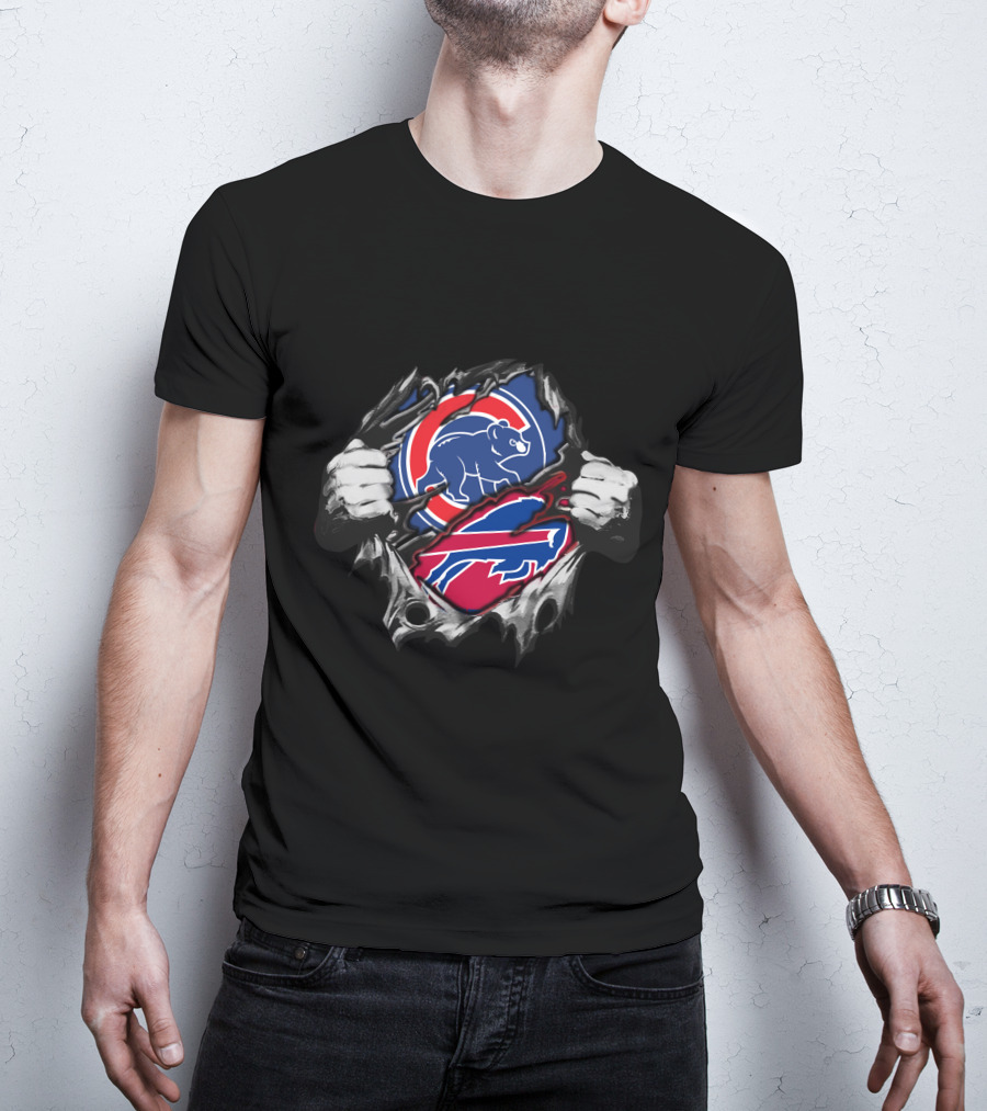 Bills Cubs Football Baseball Team Collaboration T-Shirt