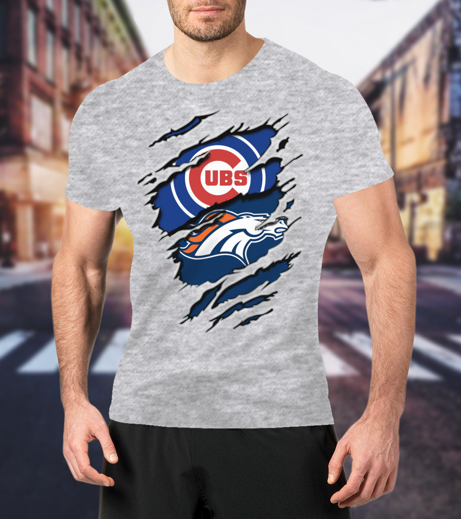 Cubs Broncos Logo Crossover T-Shirt
