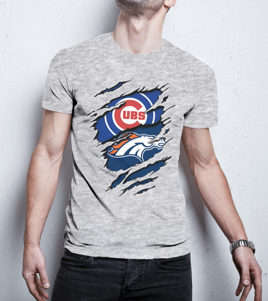 Cubs Broncos Logo Crossover T-Shirt