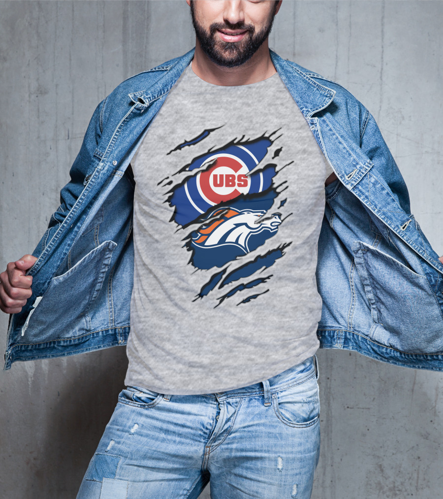 Cubs Broncos Logo Crossover T-Shirt