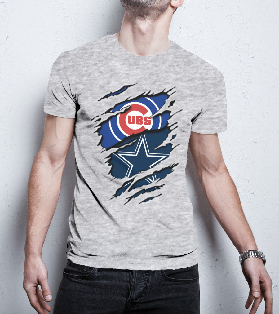 Cubs And Cowboys Fan Symbol Fusion T-Shirt