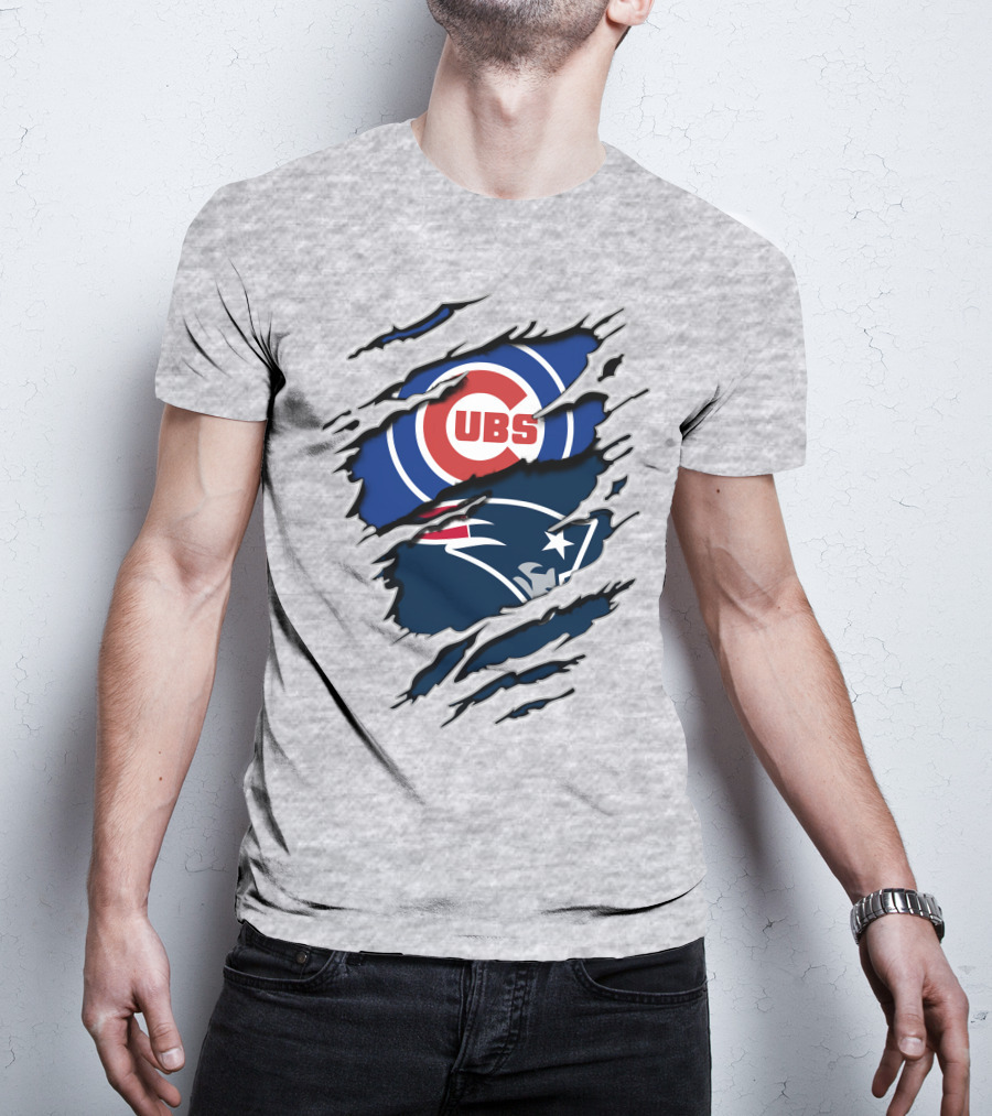 Cubs Patriots Logo Mashup Fan T-Shirt