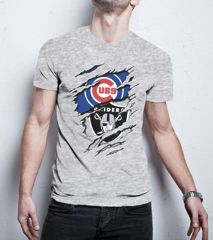 Cubs Raiders Logo Mashup T-Shirt