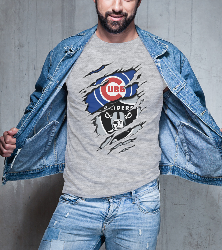Cubs Raiders Logo Mashup T-Shirt
