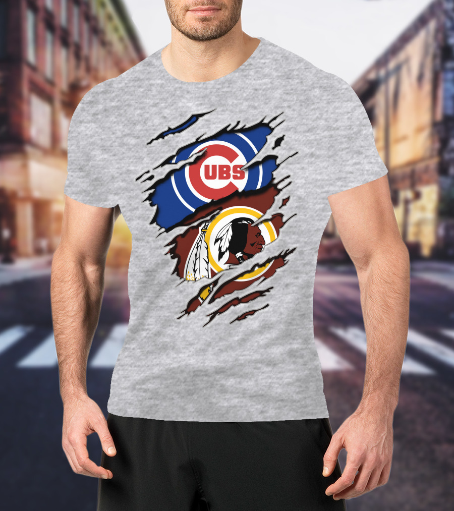 Cubs And Redskins Logos Combined T-Shirt