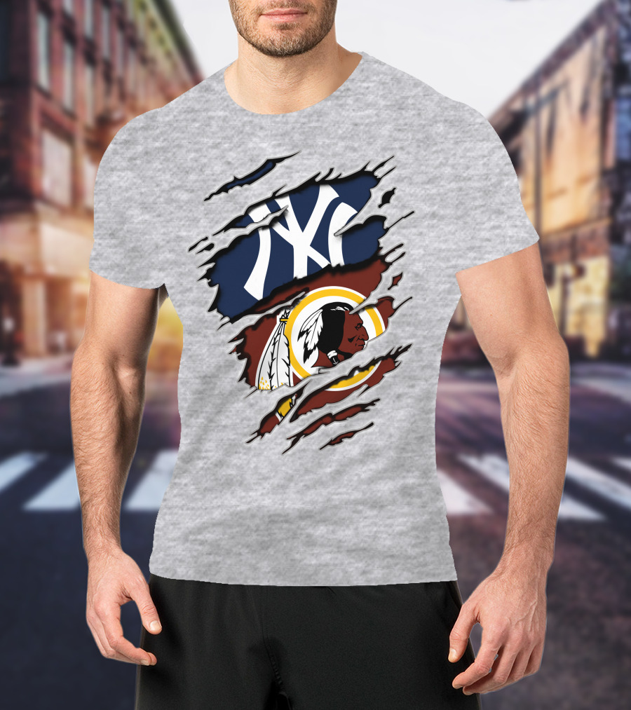 Yankees Redskins Logo Mashup T-Shirt