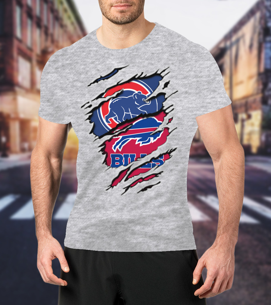Bills Cubs Buffalo Football Chicago Baseball Crossover T-Shirt